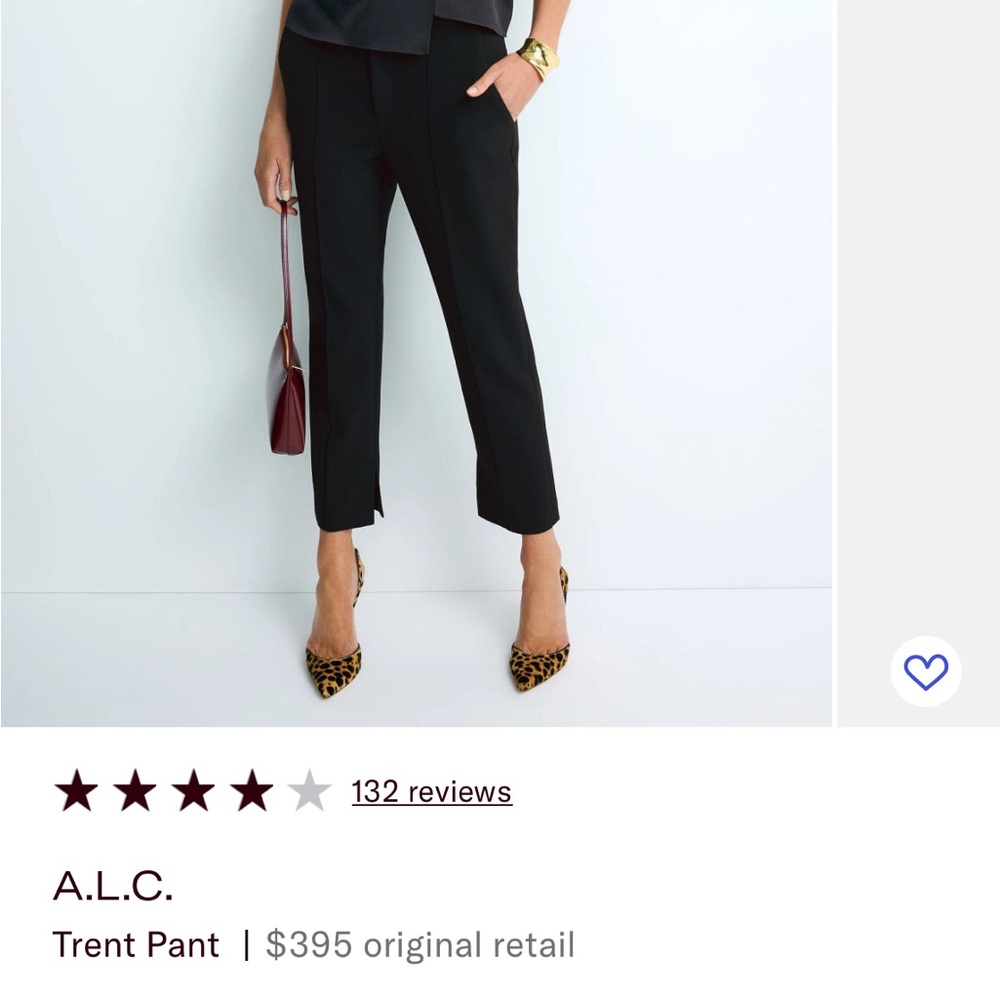 A.L.C. Black Trent Cropped Ankle Pants